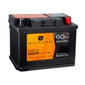 Аккумулятор RUNNER AGM 60R RK600 60Ач 680А обр. пол.